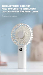 Portable Handheld USB Fan – Rechargeable Stepless Speed Desktop Cooling Fan
