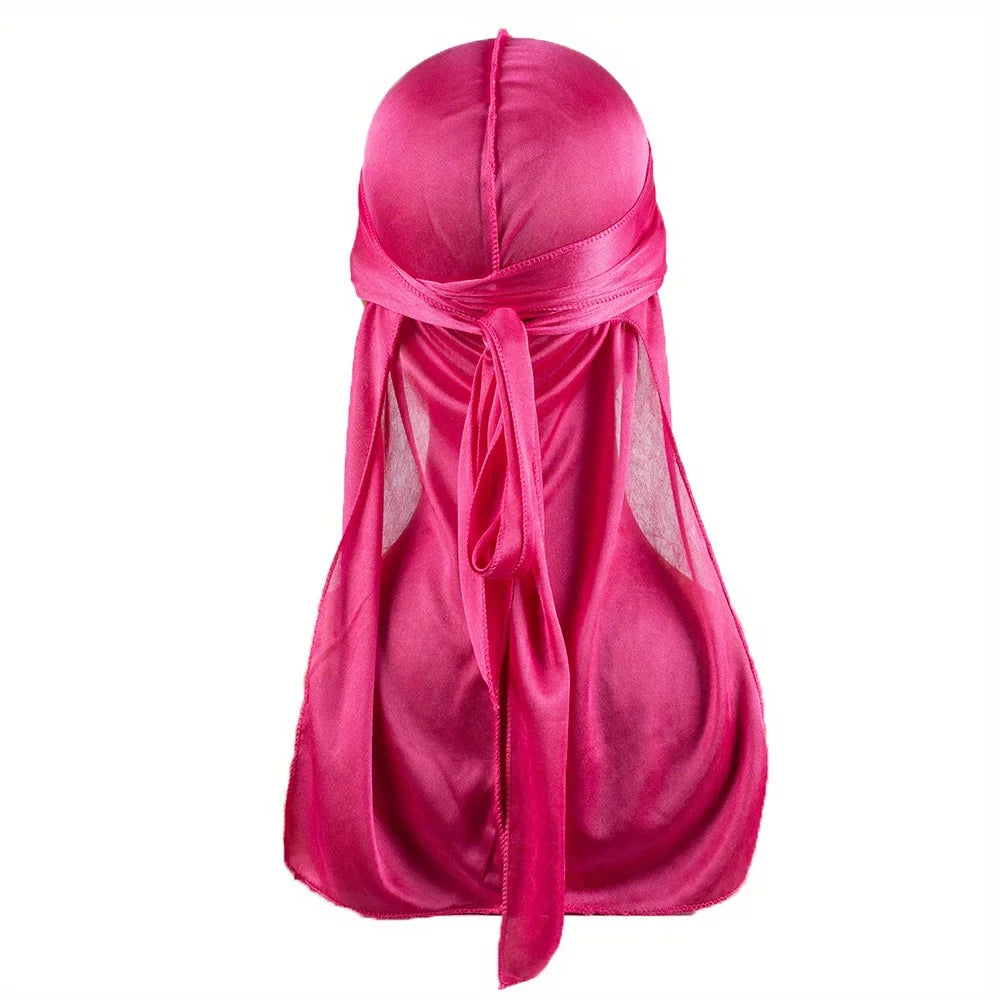 Silky Durag Headwrap – Long Tail Wave Cap for Men Hair Maintenance