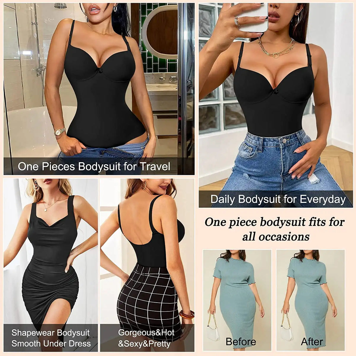Slimming Shapewear Bodysuit – Tummy Control Underwire for Women Body Shaping