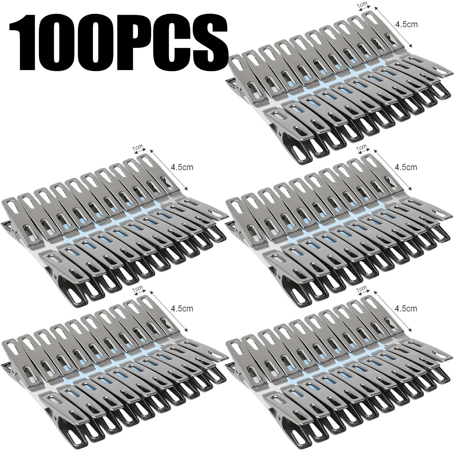 Stainless Steel Clothes Pegs – Windproof Metal Clamps for Laundry Drying