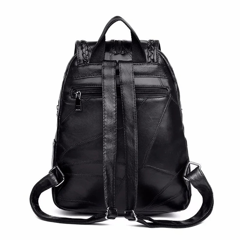 Leather Designer Backpack – Large Capacity Women’s Bag for Travel and School