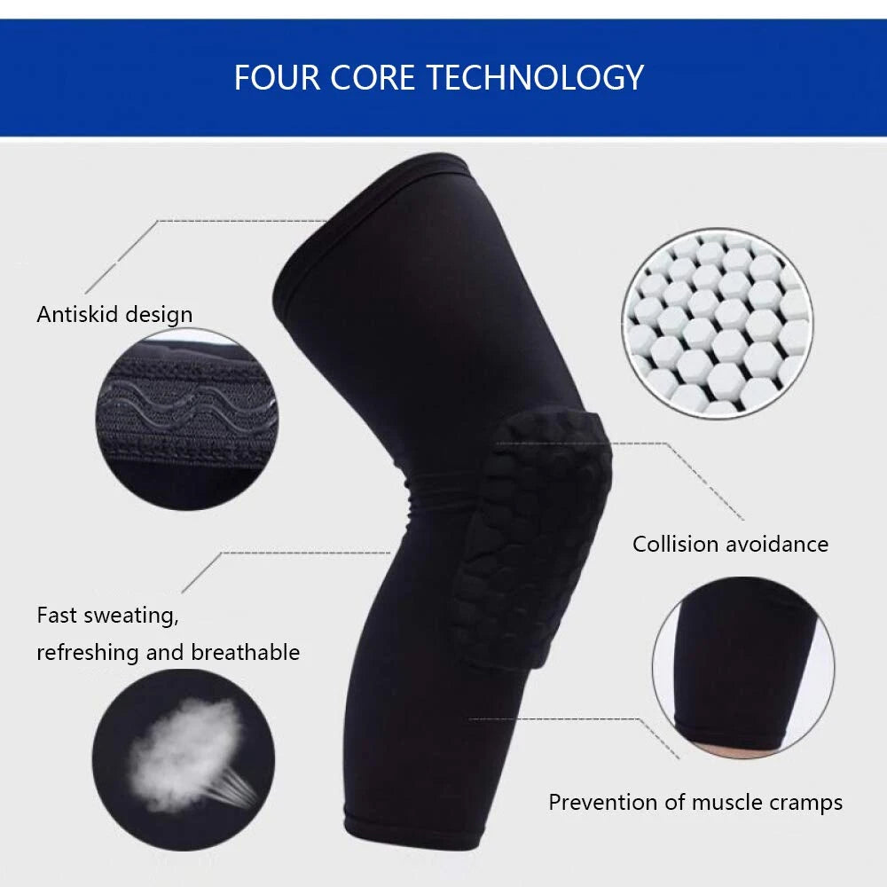 Honeycomb Compression Knee Guards – Youth Protective Gear for Sports