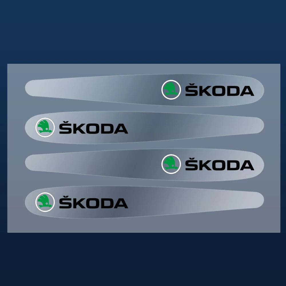 Transparent Car Door Handle Protectors – Anti-Scratch Film for Skoda Models