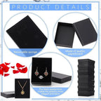 Black Square Jewelry Box – Velvet Display Organizer for Rings and Earrings