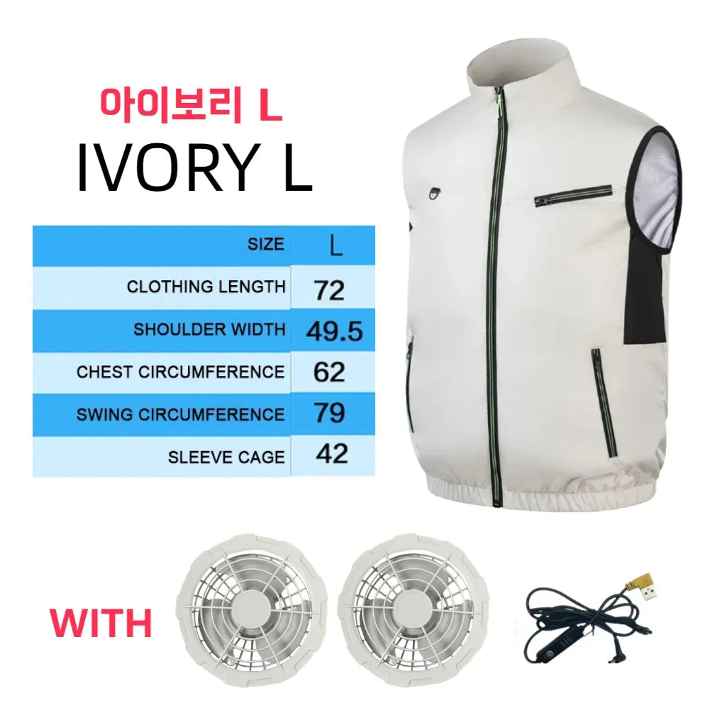 Cooling Fan Vest – Breathable Ice Workwear for Hot Weather Outdoor Labor