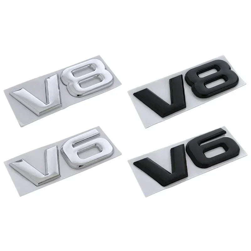 Metal V6 V8 Logo Emblem – Automotive Tailgate Fender Badge for Toyota