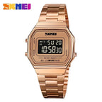 Retro LED Digital Watch – Stainless Steel Wristwatch for Men