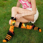 Cotton Novelty Crew Socks – Colorful Animal Print for Casual Halloween Wear