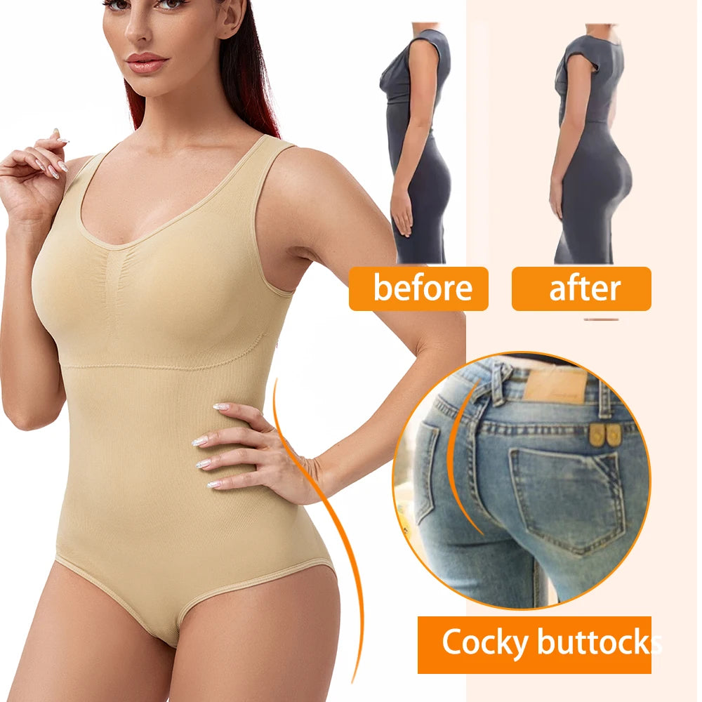 Tummy Control Shapewear Bodysuit – Slimming Waist Trainer for Women Fajas