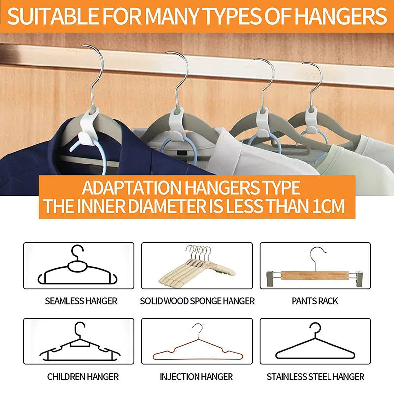 Plastic Hanger Connector Hooks – Space Saving Extender for Closet Organization
