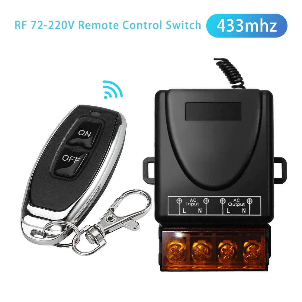 Wireless Remote Relay Switch – 72V-220V Receiver for Motor and Pump Control