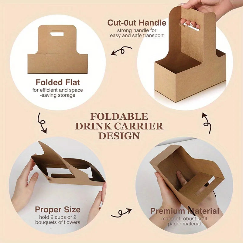 Floral Paper Gift Boxes – Decorative Handle Carriers for Birthday Wedding Party