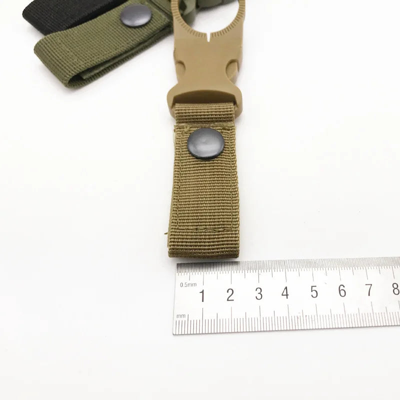 Nylon Webbing Bottle Holder – Tactical Carabiner Clip for Outdoor Hiking