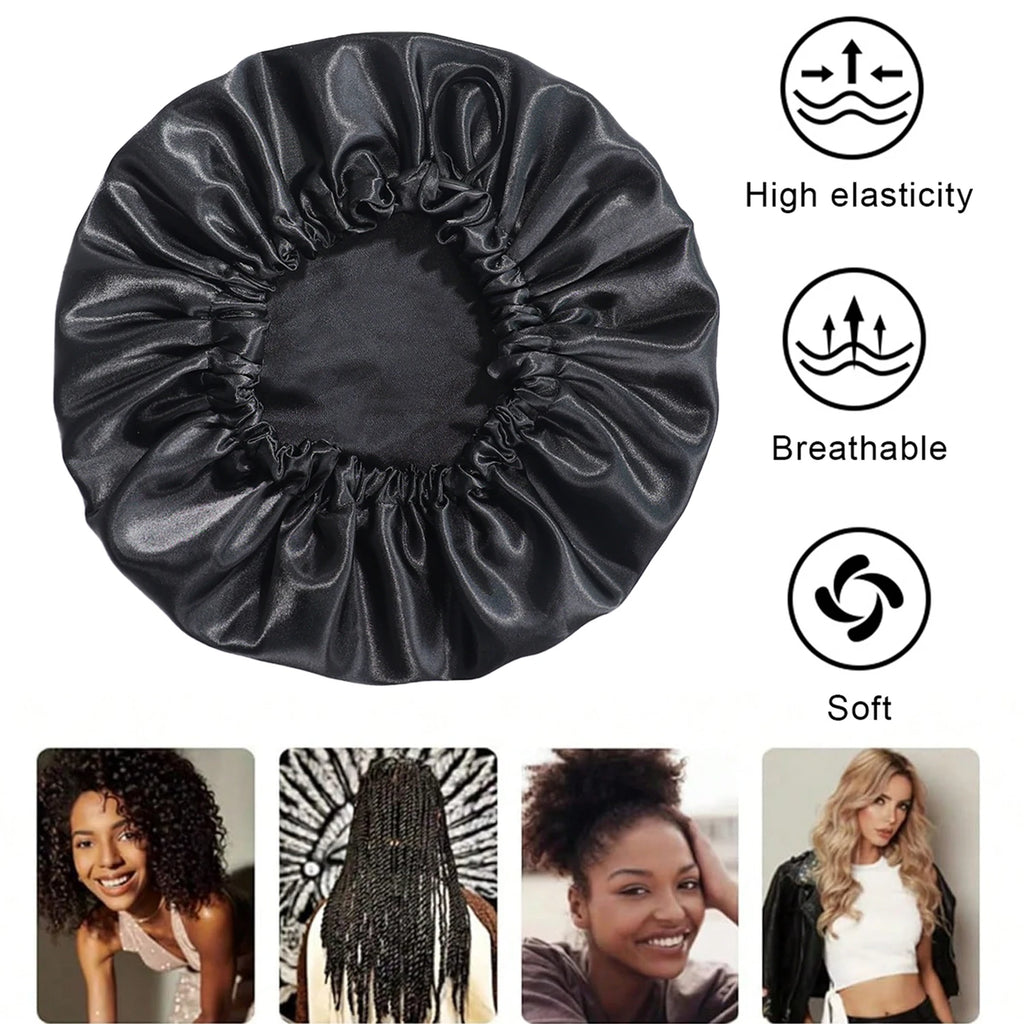 Silk Sleep Bonnet – Adjustable Double Layered Cap for Hair Protection