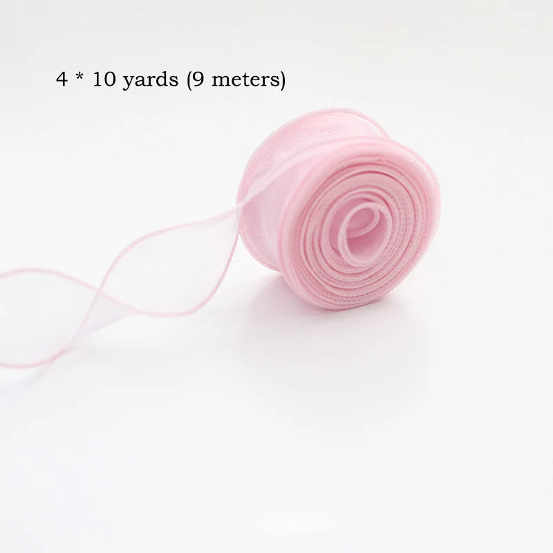 Chiffon Silk Ribbon – 10 Yard Organza Fabric for Wedding Decor and Crafting