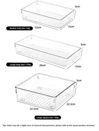 Transparent Cosmetic Organizer – Striped Plastic Drawer for Desk Storage