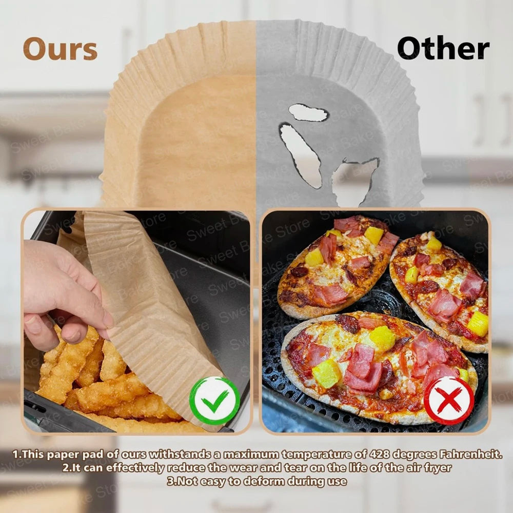 Perforated Parchment Paper – 20cm Square Non-Stick Mat for Air Fryers