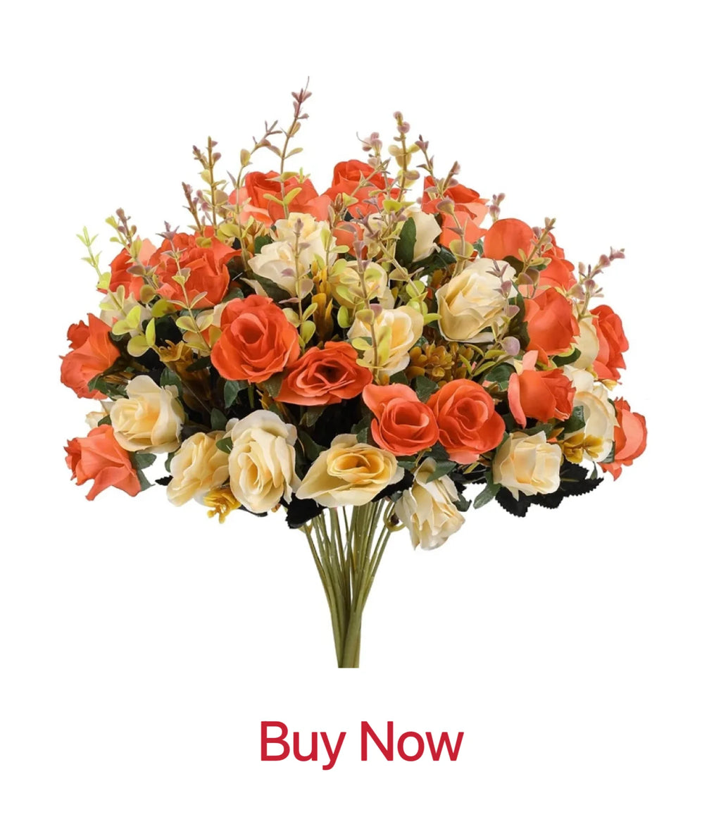 Artificial PE Rose Flowers – UV Resistant Decor for Wedding and DIY Crafts