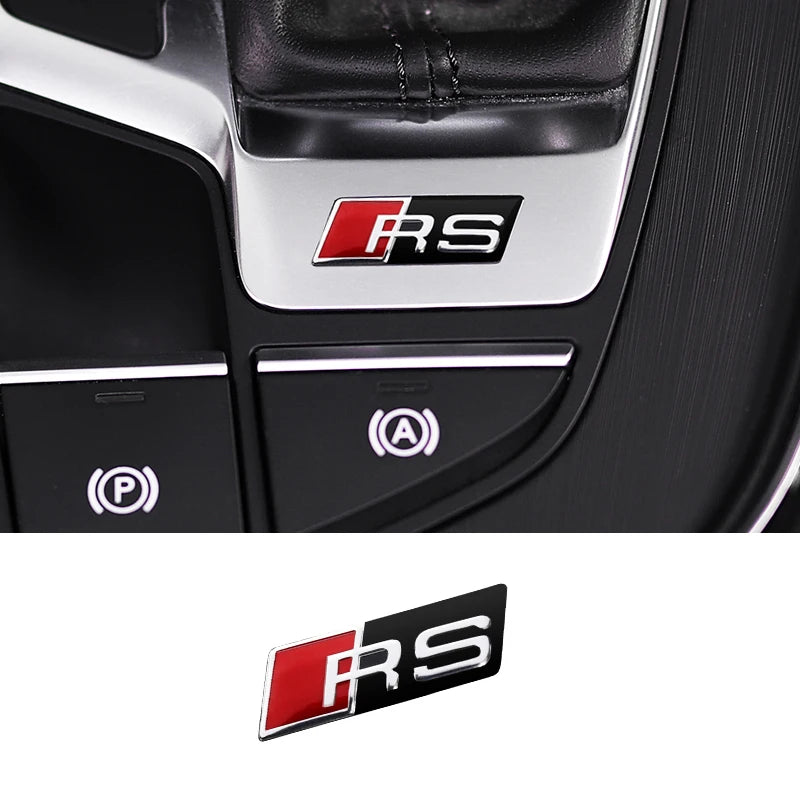 Aluminum S-Line Steering Wheel Emblem – Decorative Car Interior Accessory