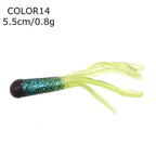 Soft Silicone Tube Worm Lure – 5cm Micro Bait for Bass Perch and Trout Fishing