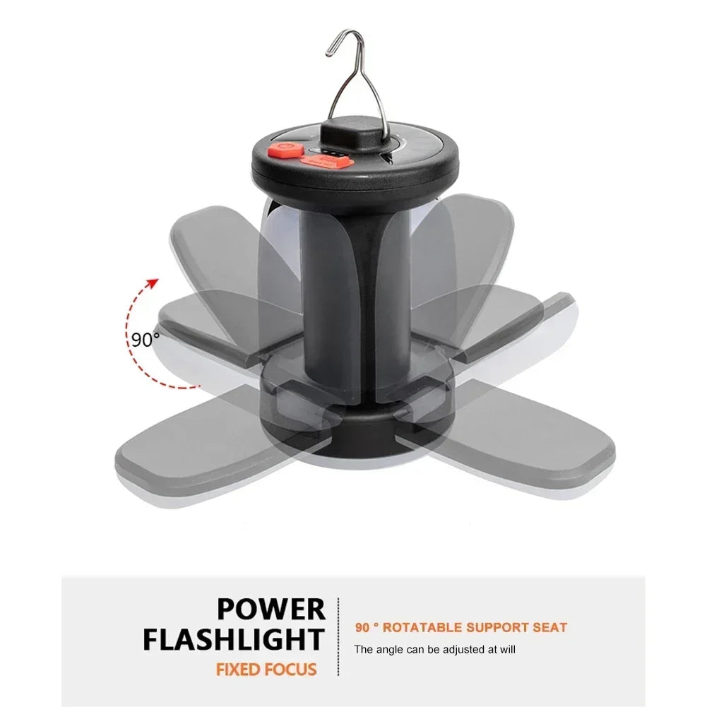 Rechargeable Solar LED Lantern – 1000LM Power Bank for Camping and Fishing