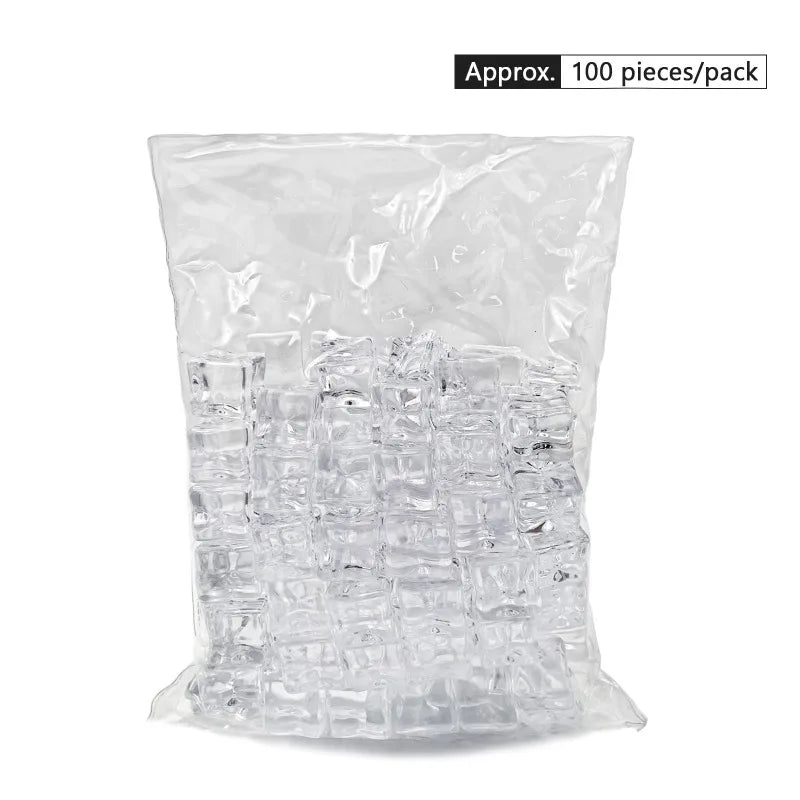 Reusable Acrylic Fake Ice Cubes – Transparent Photo Props for Product Display