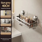 Corner Suction Storage Rack – Wall-Mounted Shelf for Bathroom Organization
