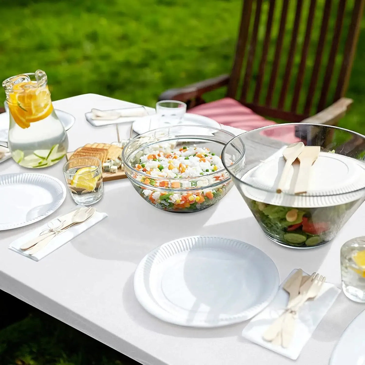 Fitted Rectangular Tablecloth – Washable Fabric for Outdoor Parties and Camping