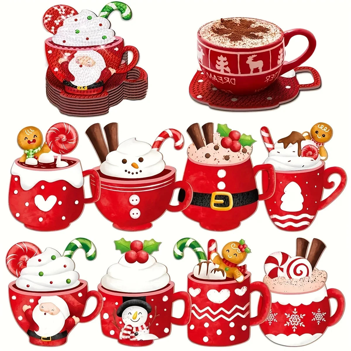 Christmas Wooden Diamond Painting Coasters – DIY Holiday Table Decor