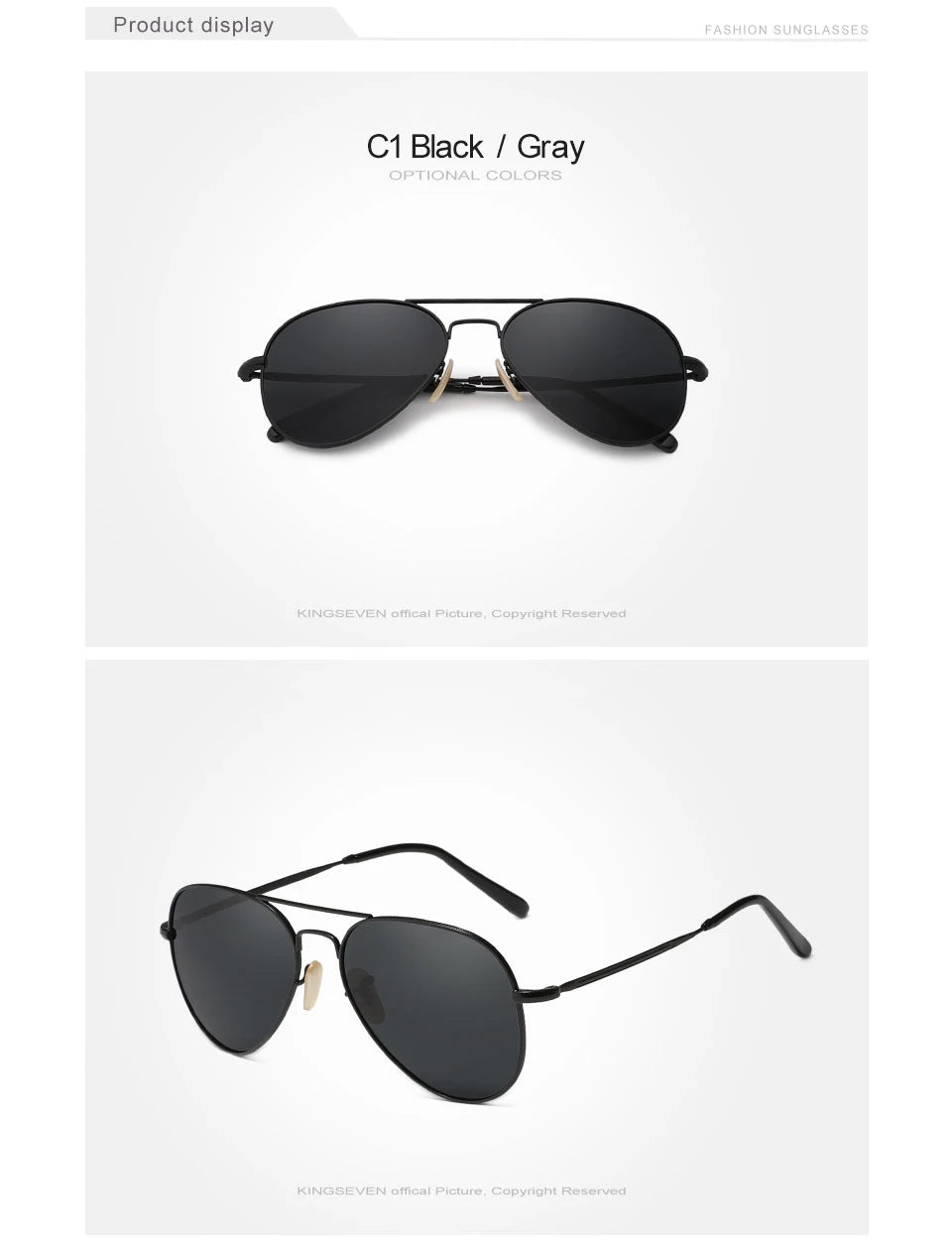 KINGSEVEN Alloy Pilot Sunglasses – Polarized UV400 Eyewear for Women Retro Style