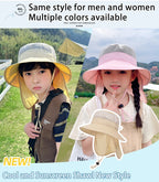 Kids Sunshade Fishing Hat – Breathable Wide Brim Shawl for Outdoor Summer