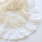 Embroidered Lace Trim – Pleated Cotton Fabric for DIY Dress Sewing Decor
