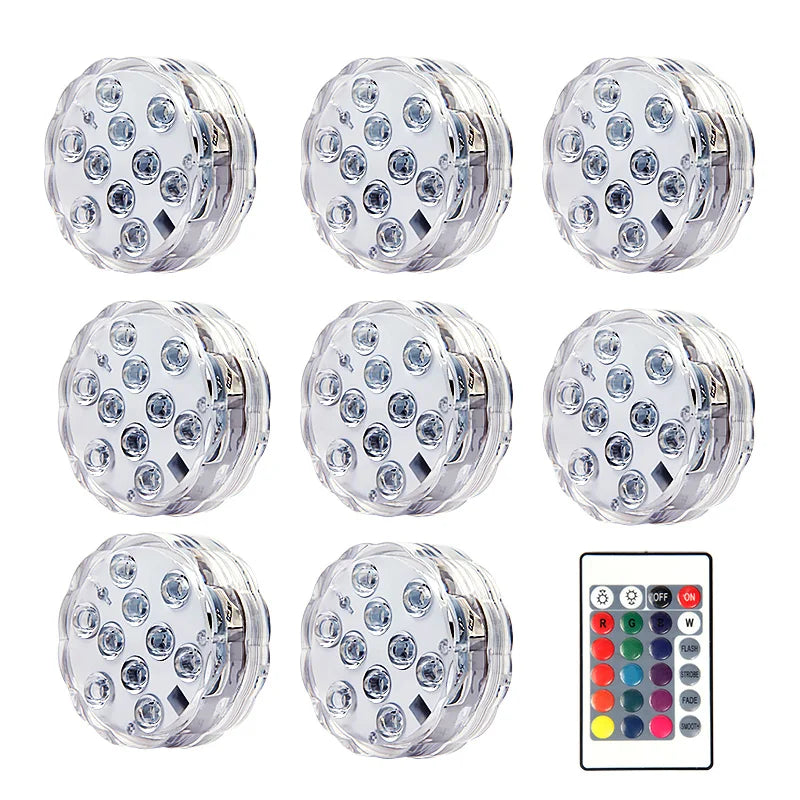 RGB LED Submersible Light – Waterproof Battery Operated Decor for Pool Parties