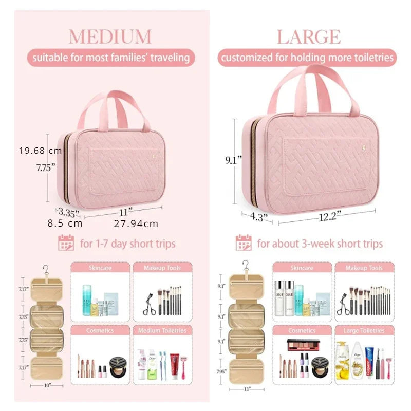 Foldable Toiletry Bag – Waterproof Travel Organizer for Cosmetic Storage