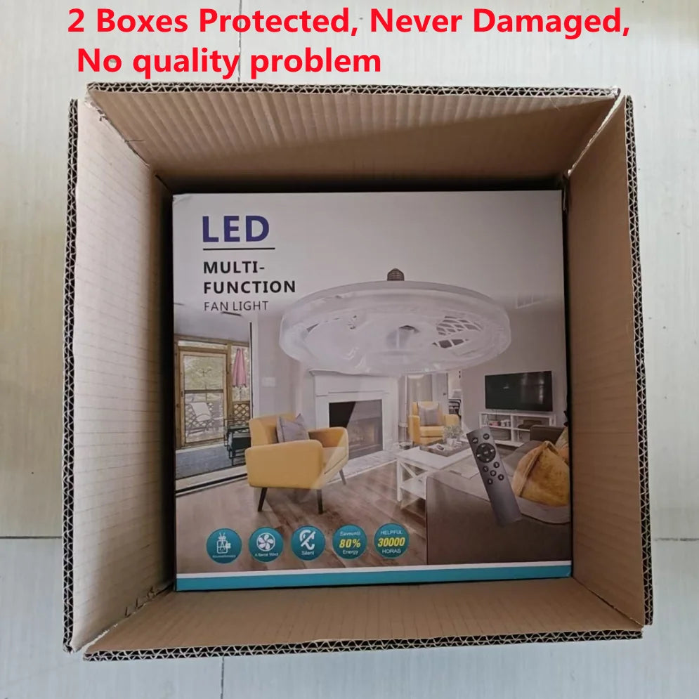 Modern LED Ceiling Fan Light – Remote Controlled E27 Lamp for Bedroom