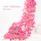 1.8m Silk Cherry Blossom Garland – Artificial Floral Vine for Wedding Decor