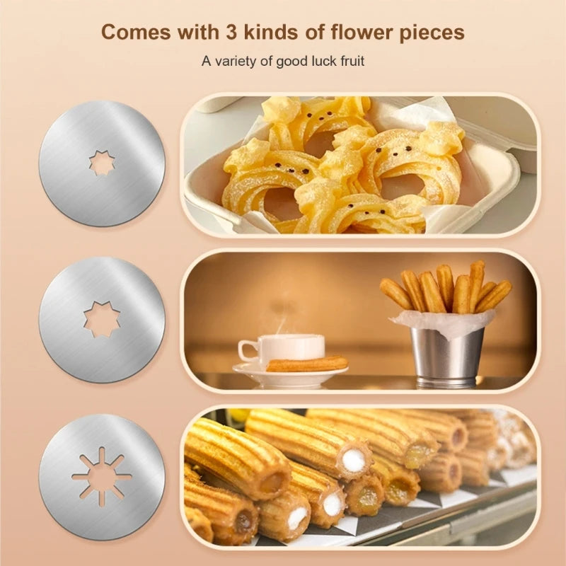Spanish Churro Making Machine – Manual Cookie Press for Home Snacks