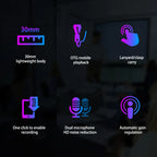 Digital Voice Recorder – Ultra-Thin Audio Dictaphone for Professional Meetings
