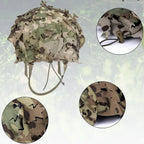 3D Camo Mesh Helmet Cover – Laser Cut Leaf Accessory for Airsoft and Hunting