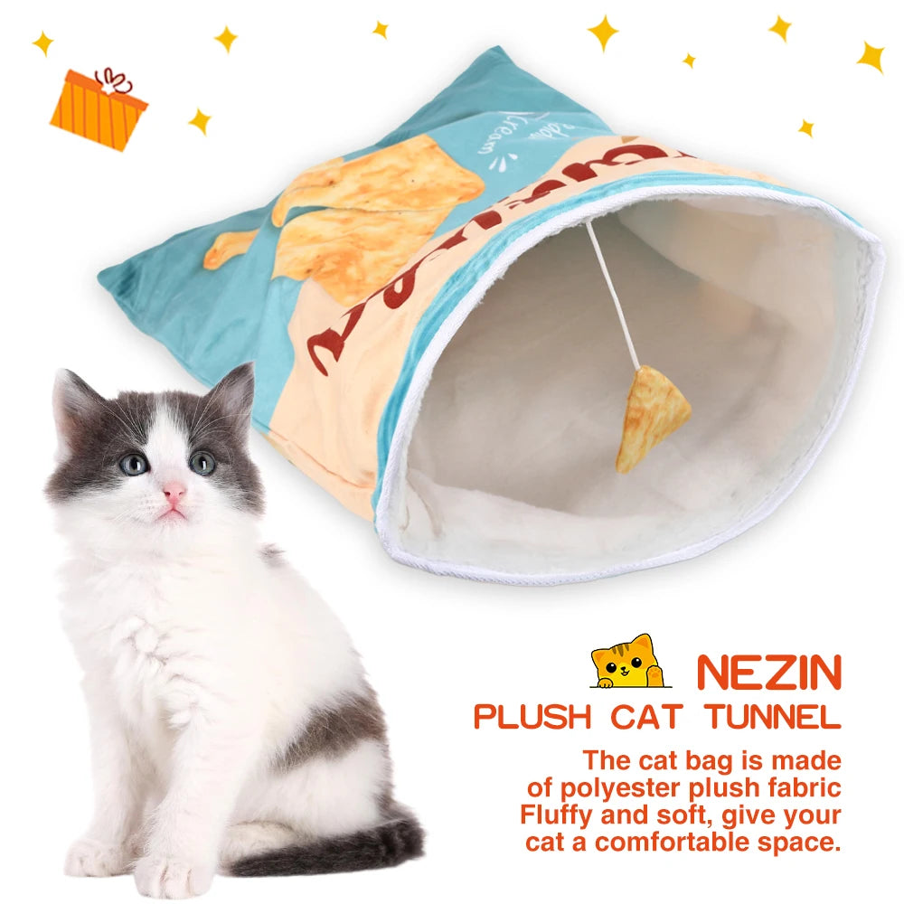 Collapsible Halloween Cat Tunnel – Gourmet Pattern Interactive Pet Toy