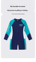 Boys Long Sleeve Swimsuit – UV Protection One-Piece for Summer Swimming
