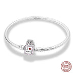 925 Sterling Silver Charm Bracelet – Adjustable Green Zircon for Birthday Gifts