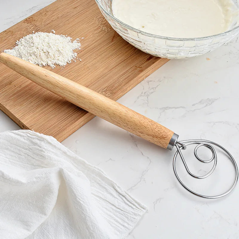 Danish Dough Whisk – Stainless Steel Wire Tool for Baking Artisan Bread