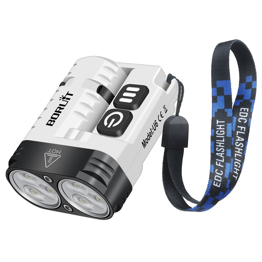 Rechargeable EDC Keychain Flashlight – Magnetic LED Work Light for Camping
