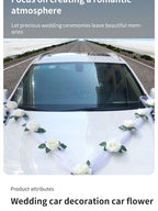 Wedding Car Decoration Kit – Floral Ribbon Set for Bridal Vehicle Layout