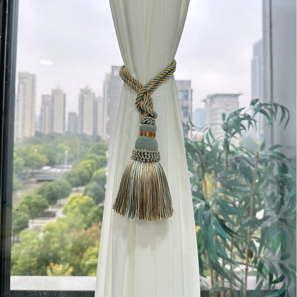 Decorative Curtain Tassel Tieback – Braided Rope Holder for Home Decor