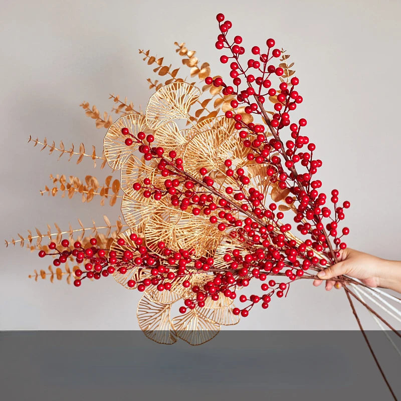Glitter Eucalyptus Branch – Artificial Christmas Floral Wedding Decor
