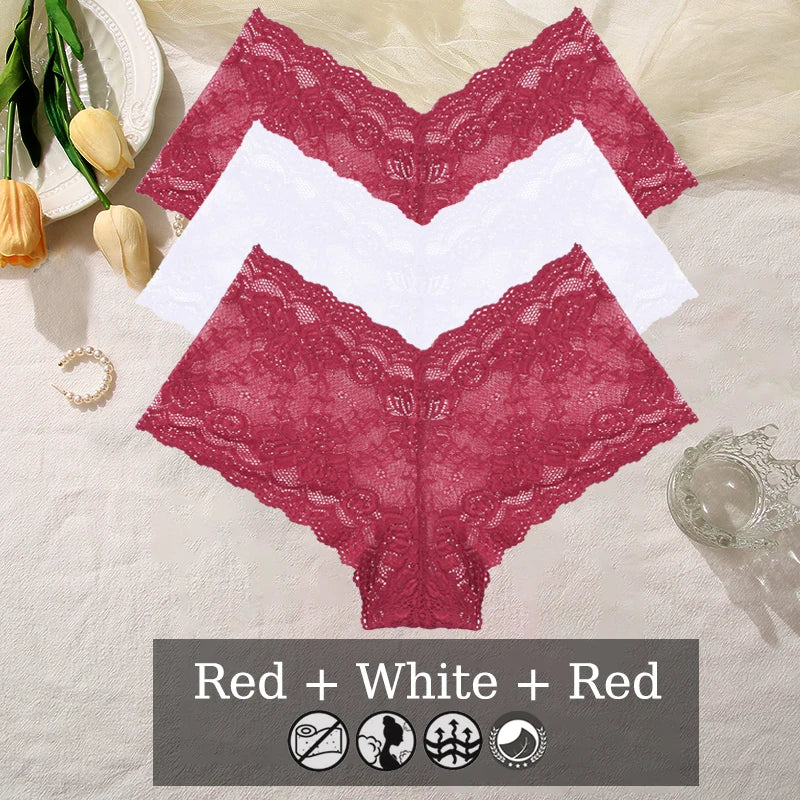 Floral Lace Panties – Sexy V-Waist Breathable Underwear for Women