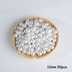 Beige ABS Imitation Pearl Beads – 3-20mm Round Spacer for Jewelry DIY Crafting