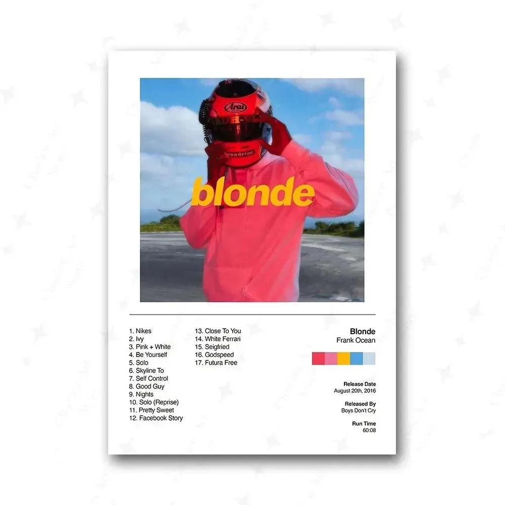 Frank Ocean Music Art Prints – Blonde Rap Poster Set for Bedroom Wall Decor